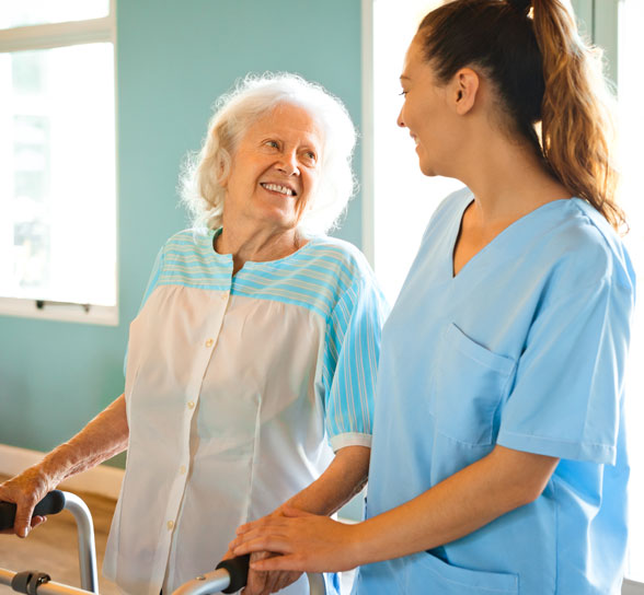 assisted-happy Nurse and Women at Colonial Oaks
